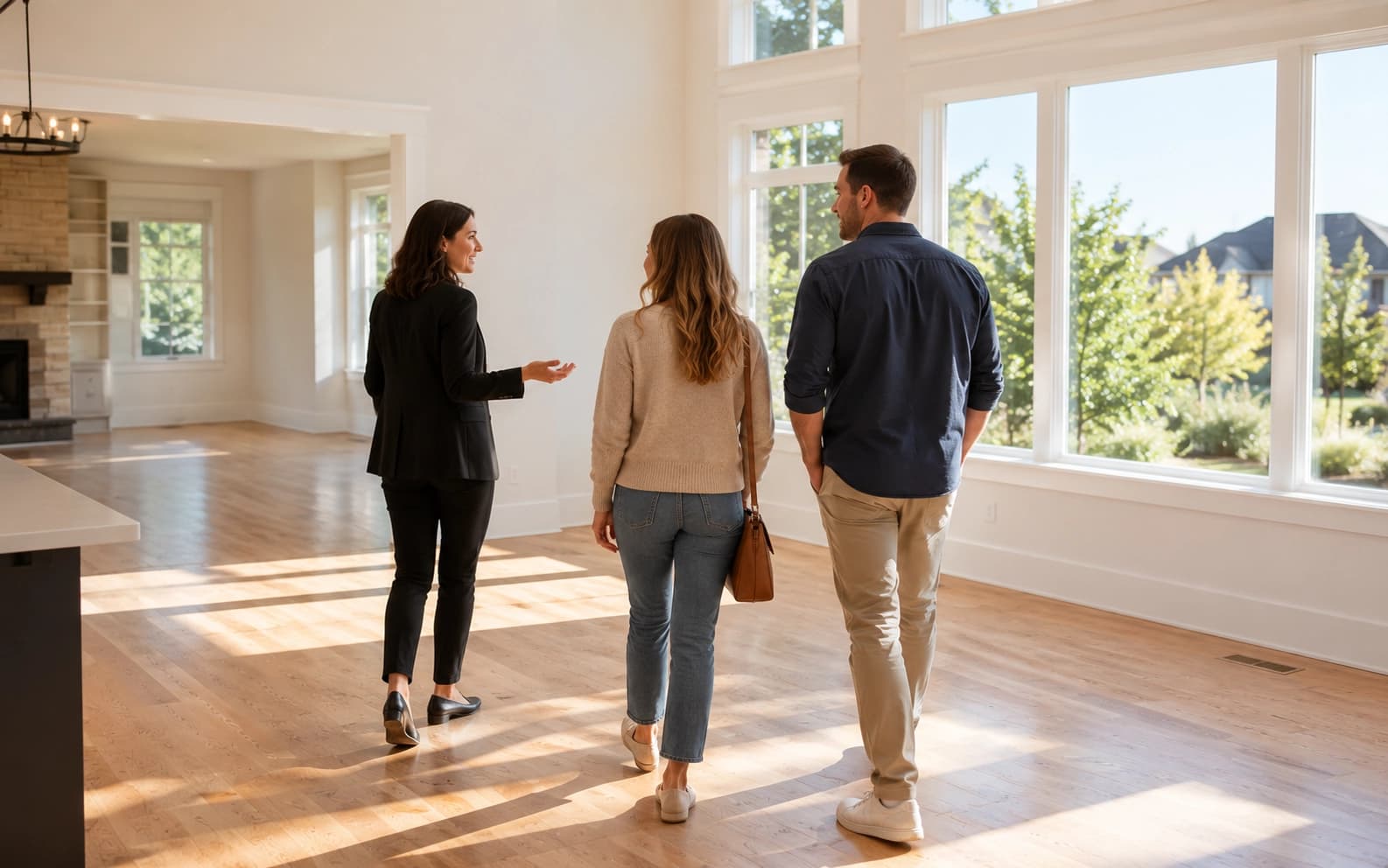 Buyer and REALTOR walking through a home during a showing in Woodbury, Minnesota