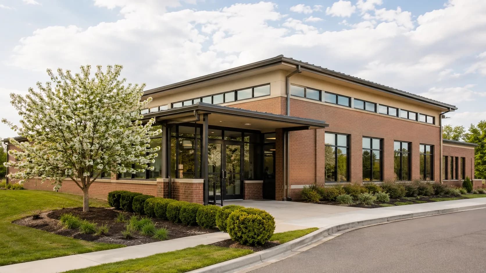 Exterior of a HealthPartners dental clinic building in Woodbury, Minnesota